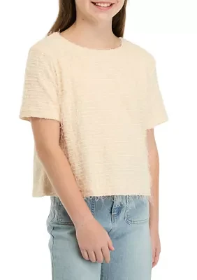 Girls 7-16 Textured Fringe Top