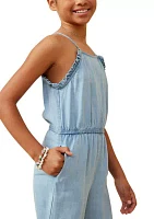 Girls 7-16 Ruffled Halter Wide Leg Jumpsuit