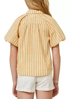 Girls 7-16 Striped Button Down Top