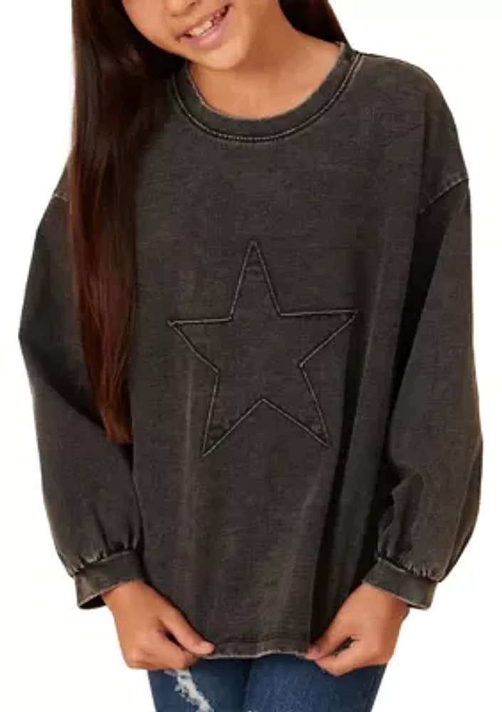 Girls 7-16 Tonal Star Patch T-Shirt