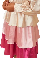 Girls 7-16 Colorblocked Tiered Skirt Satin Dress