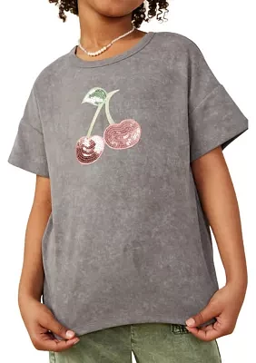 Girls 7-16 Sequin Cherry T-Shirt