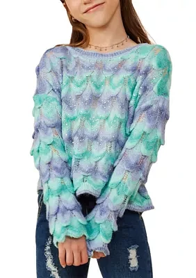 Girls 7-16 Ombré Mermaid Sweater