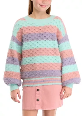 Girls 7-16 Color Block Brights Sweater