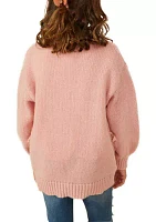 Girls 7-16 Cardigan with Tiered Lace Detail