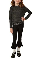 Girl 7-16 Ribbed Knit Fringe Top