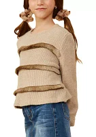 Girls 7-16 Fringe Long Sleeve Top