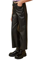 Girls 7-16 Faux Leather Straight Leg Pants