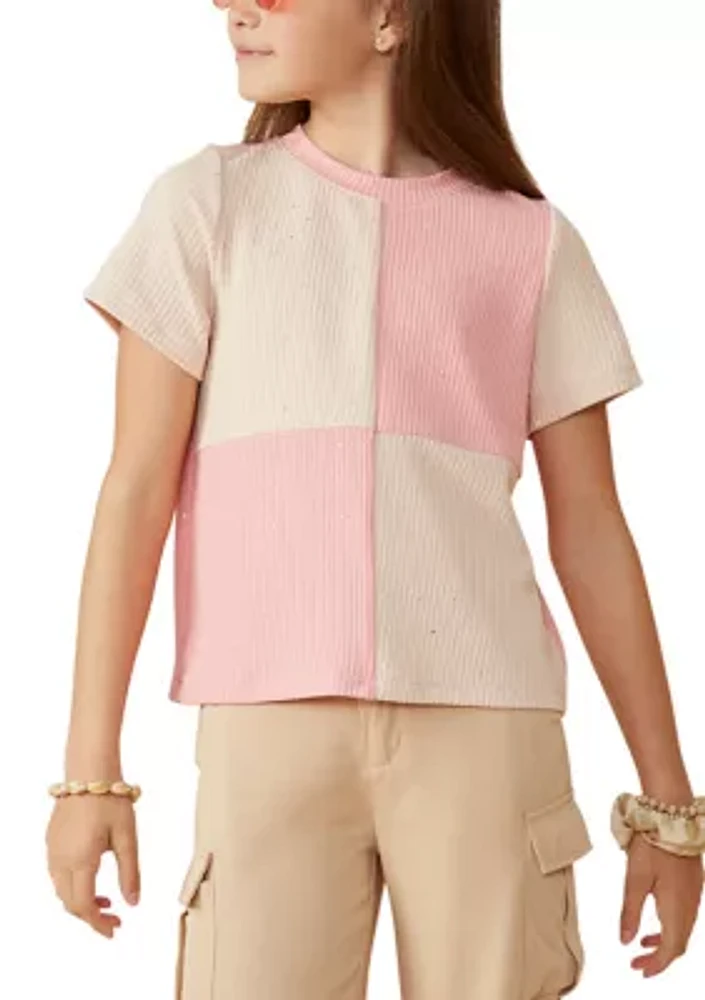 Girls 7-16 Patch Contrast Top