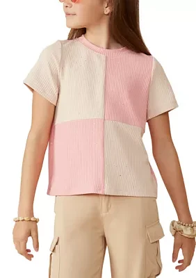 Girls 7-16 Patch Contrast Top