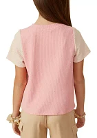 Girls 7-16 Patch Contrast Top