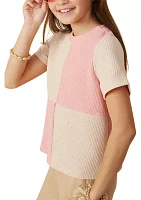 Girls 7-16 Patch Contrast Top