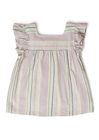 Girls 4-6x Striped Square Neck Top