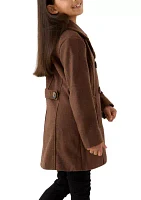 Girls 7-16 Faux Wool Peacoat