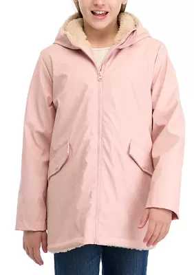 Girls 7-16 Hooded Rain Jacket