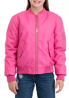 Girls 7-16 Pleather Bomber Jacket