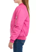 Girls 7-16 Pleather Bomber Jacket