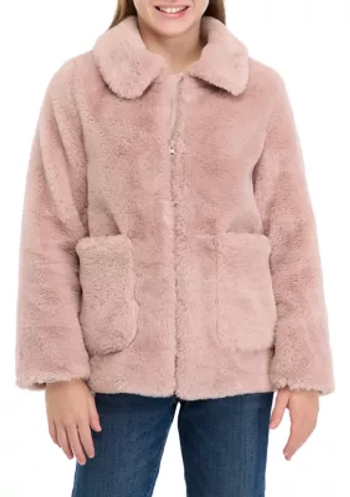 Girls 7-16 Cozy Faux Fur Coat