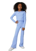 Girls 7-16 Ribbed Crew Neck and Pants Set