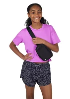 Girls 7-16 Boxy T-Shirt with Woven Shorts and Fanny Pack Set