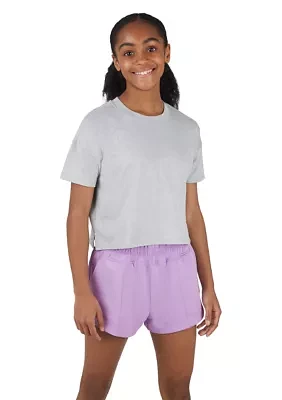 Girls 7-16 Soft Cropped Short Sleeve T-Shirt and Shorts Set