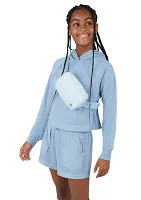 Girls 7-16 French Terery Hoodie and Shorts Set with Bag