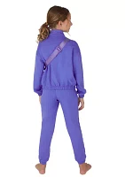 Girls 7-16 1/4 Zip Pullover and Joggers Set with Bag