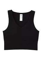 Girls 7-16 Seamless Ribbed V-Neck Cropped Tank Top