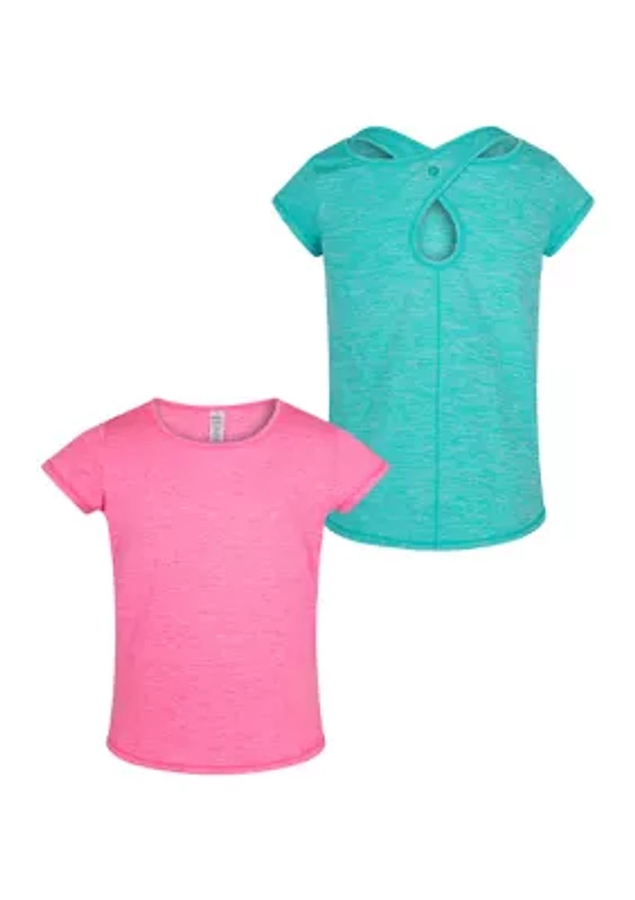 Girls 7-16 Mesh Dream Maker Cross Keyhole Top - 2 Pack