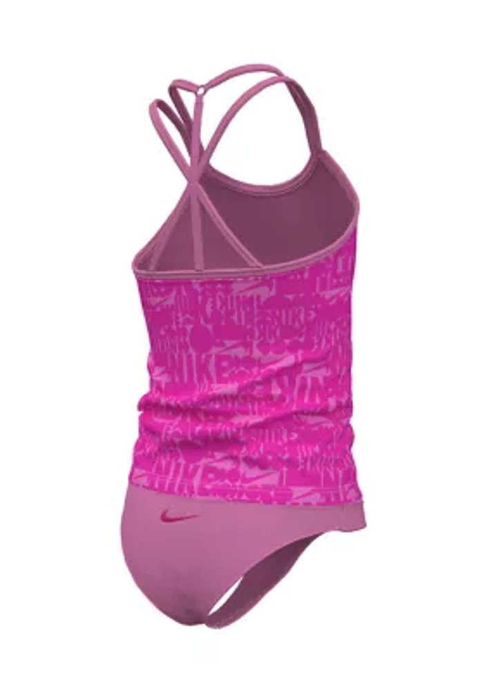 Girls 7-16 Retro Flow T-Crossback Tankini Swim Set