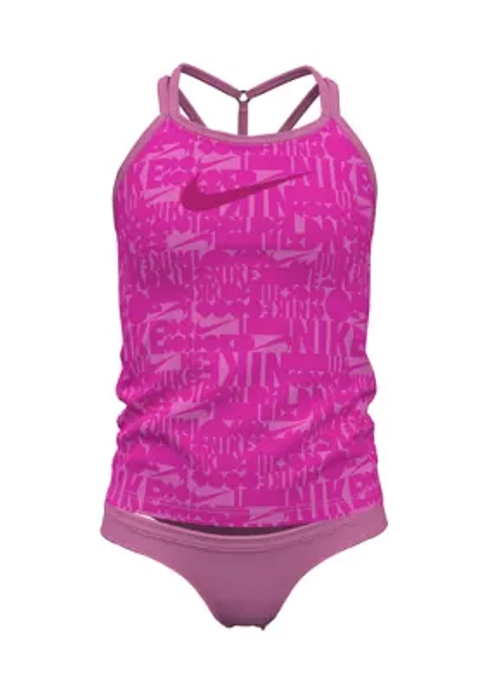 Girls 7-16 Retro Flow T-Crossback Tankini Swim Set