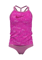 Girls 7-16 Retro Flow T-Crossback Tankini Swim Set