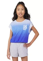 Girls 7-16 Ombré Graphic Dolman Sleeve T-Shirt