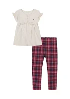 Girls 4-6x Jersey Top and Printed Leggings Set