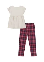 Girls 4-6x Jersey Top and Printed Leggings Set