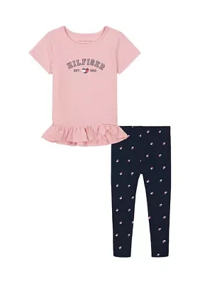 Girls 4-6x Jersey Graphic Top and Printed Leggings Set