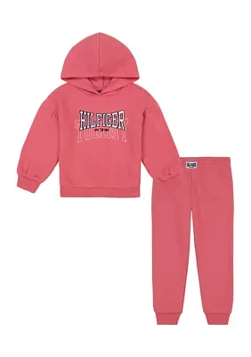 Girls 4-6x Fleece Graphic Hoodie and Joggers Set