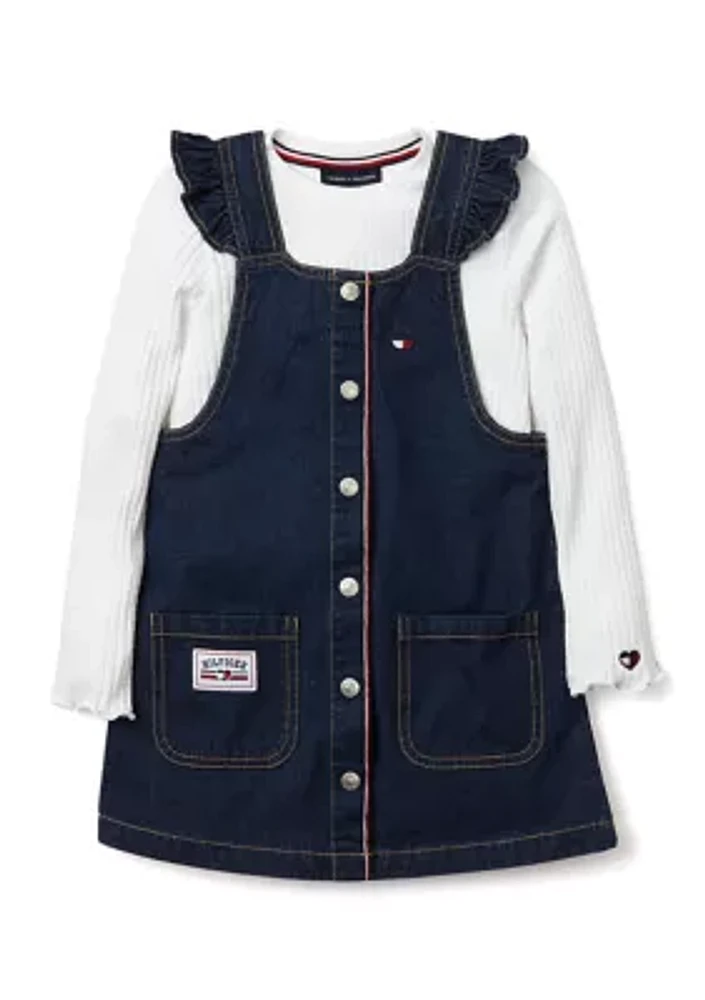 Girls 4-6x Denim Jumper Set