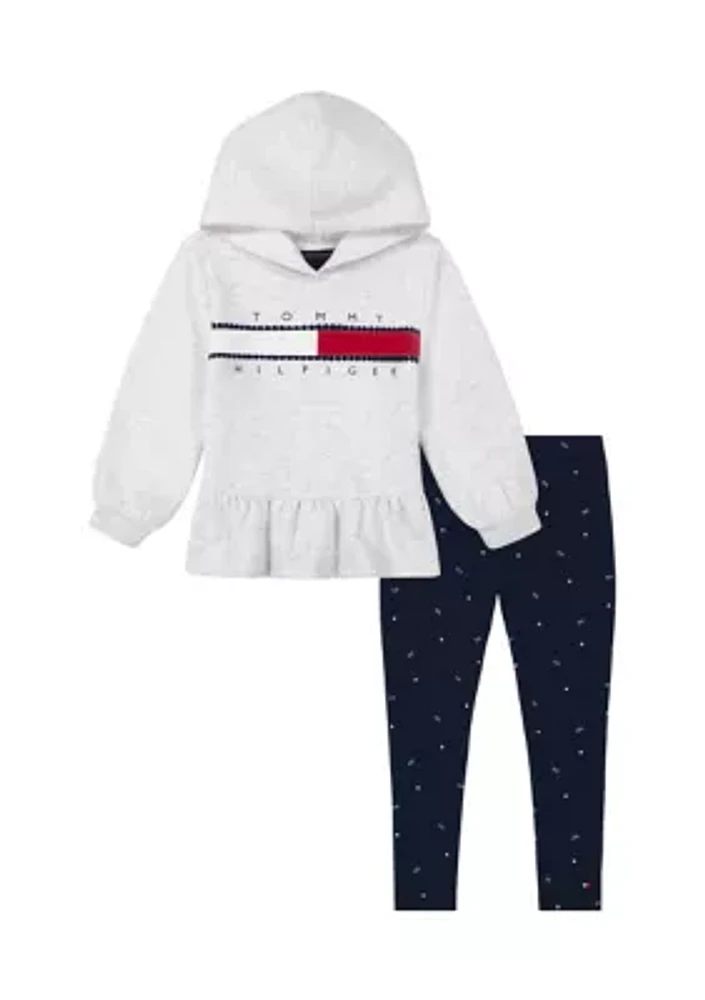 Girls 4-6x Graphic Fleece Hoodie and Printed Leggings Set