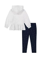 Girls 4-6x Graphic Fleece Hoodie and Printed Leggings Set