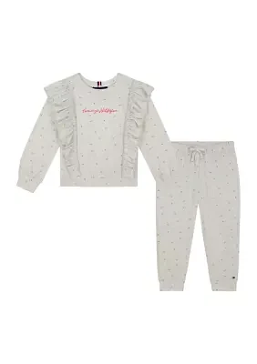 Girls 4-6x Hacci Graphic Top and Pants Set