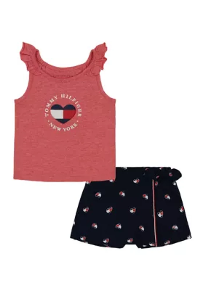 Girls 4-6x Tank Top and Skort Set