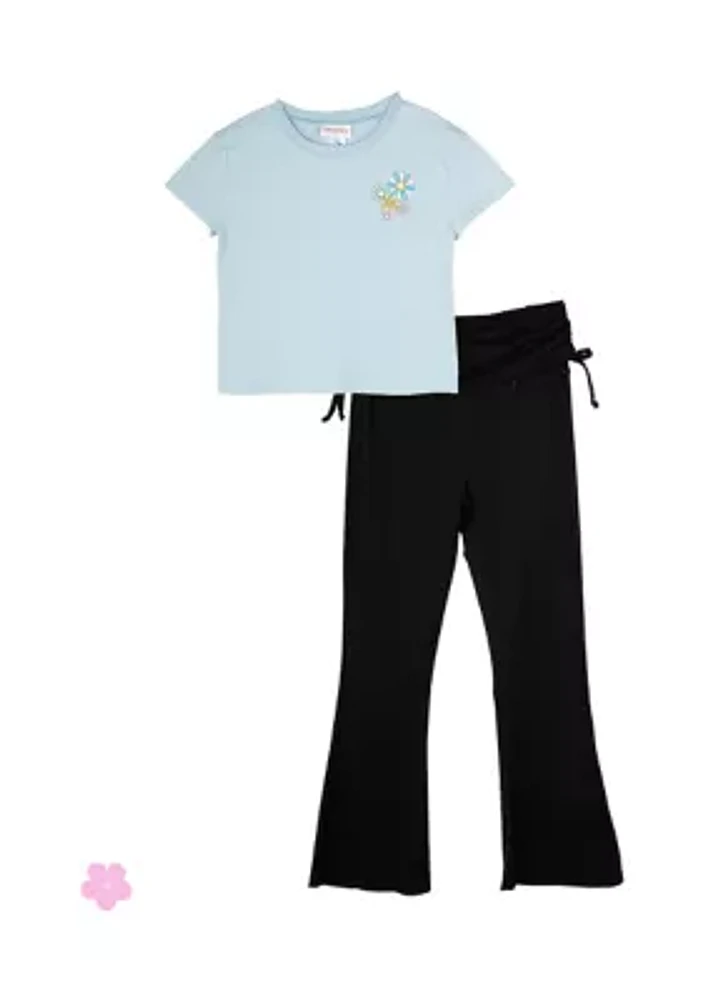 Girls 7-16 Daisy Graphic T-Shirt and Flared Legging Set