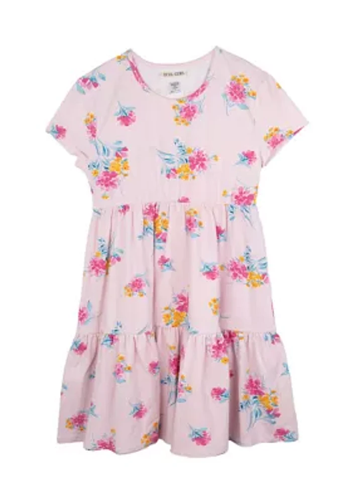 Girls 7-16 Pink Floral Dress