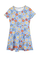 Girls 7-16 Short Sleeve Floral Dress