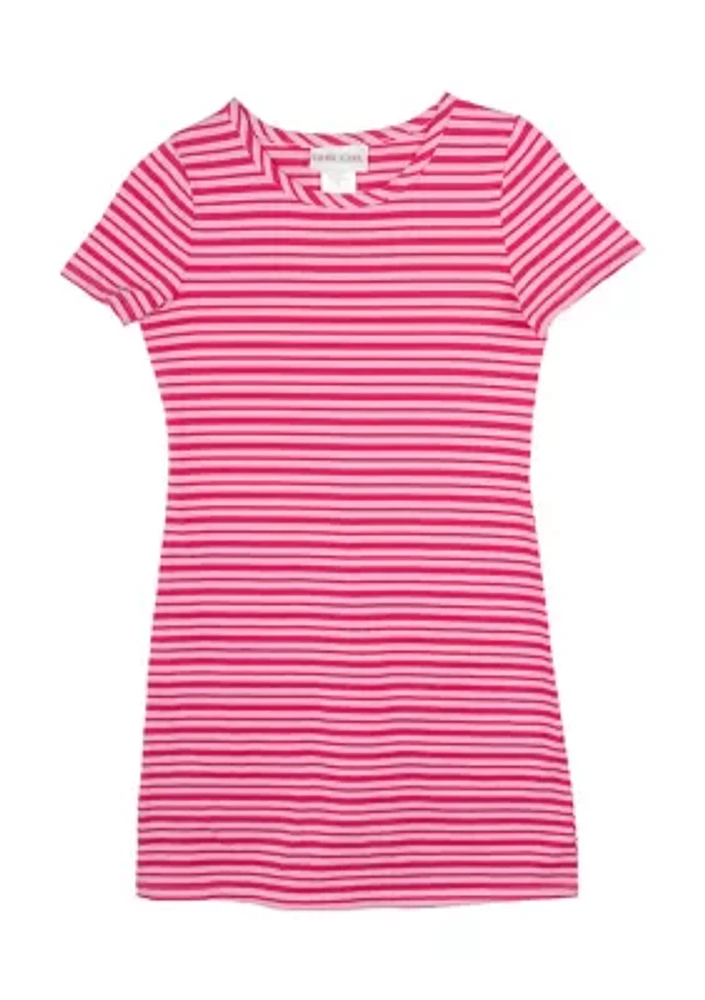 Girls 7-16 Short Sleeve Striped Dress