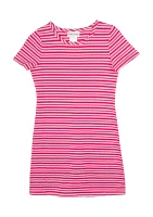 Girls 7-16 Short Sleeve Striped Dress