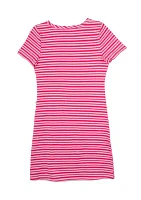 Girls 7-16 Short Sleeve Striped Dress