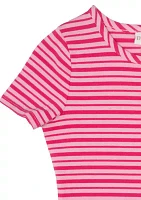 Girls 7-16 Short Sleeve Striped Dress