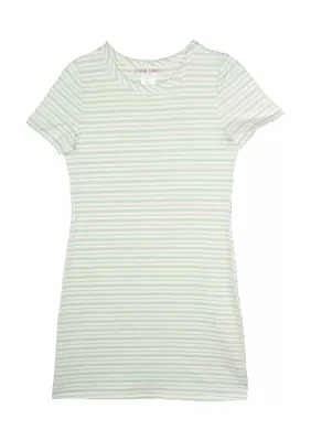 Girls 7-16 Short Sleeve Striped Dress